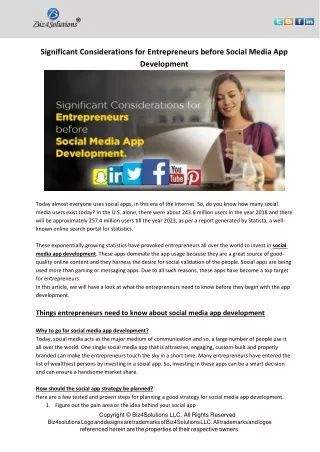 significant considerations for entrepreneurs
