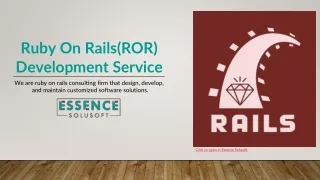 Ruby on Rails (RoR) Development Services in India | Essence Solusoft
