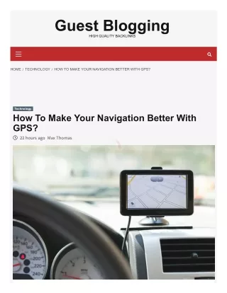 Make Your Navigation Better With GPS