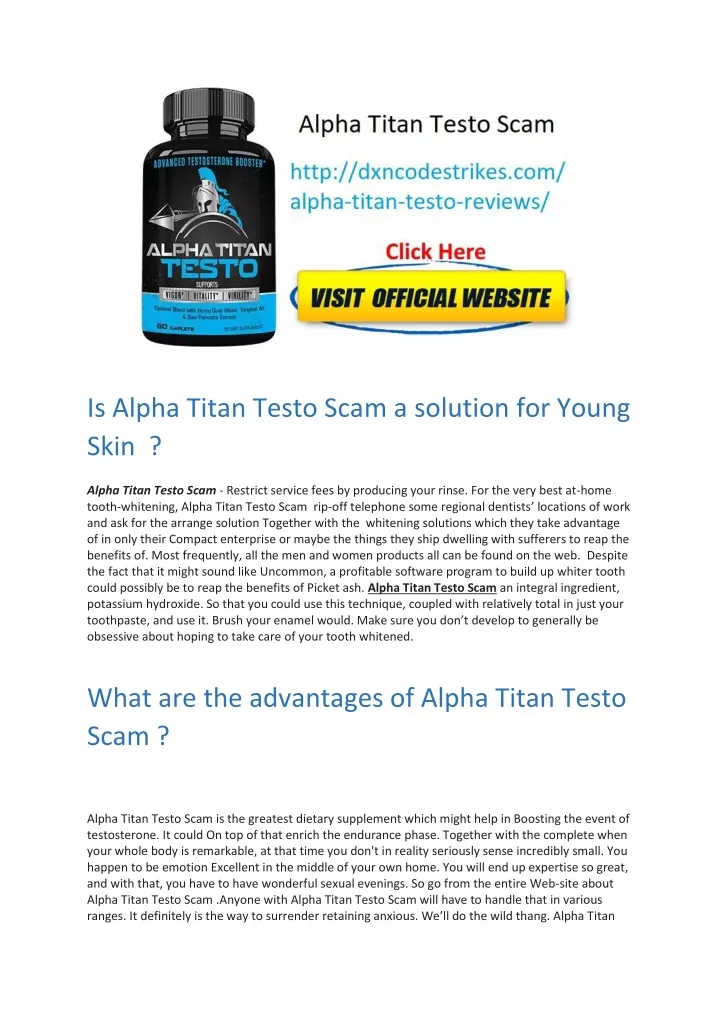 is alpha titan testo scam a solution for young