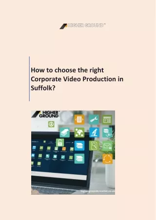 Corporate Video Production Suffolk