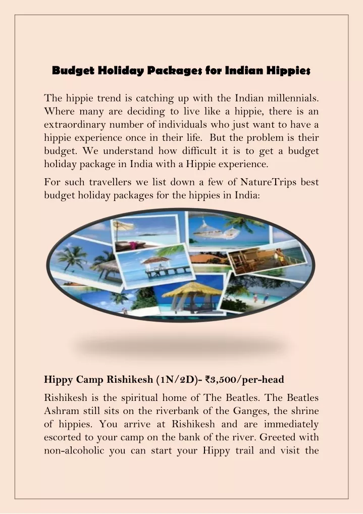 budget holiday packages for indian hippies