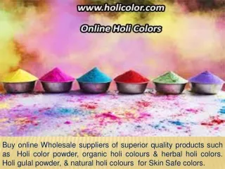 Eco friendly colours for holi & Gulal Powder - Safe for Skin