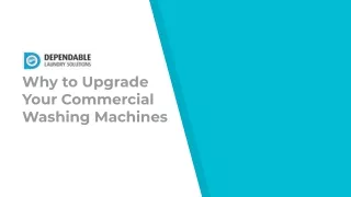why to upgrade your commercial washing machines