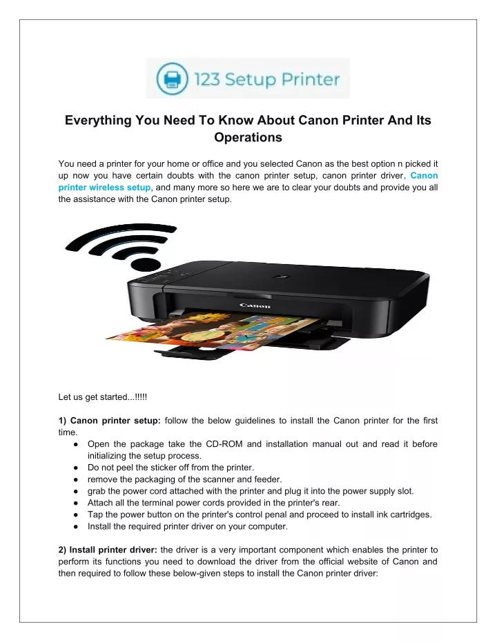 everything you need to know about canon printer