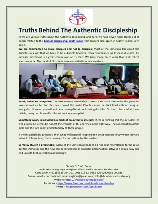 Truths Behind The Authentic Discipleship