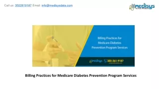 billing practices for medicare diabetes prevention program services