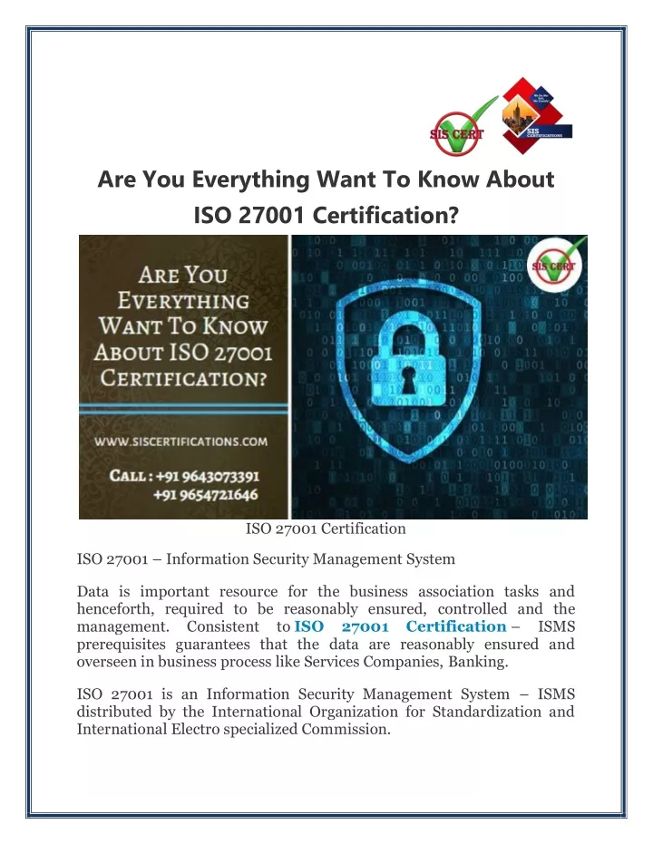 are you everything want to know about iso 27001