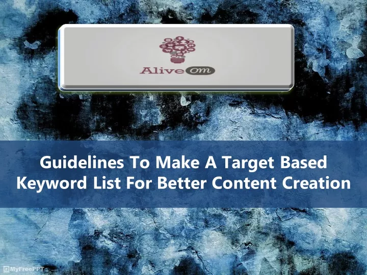 guidelines to make a target based keyword list