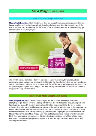 Now Places To Look For A Maxi Weight Loss Keto