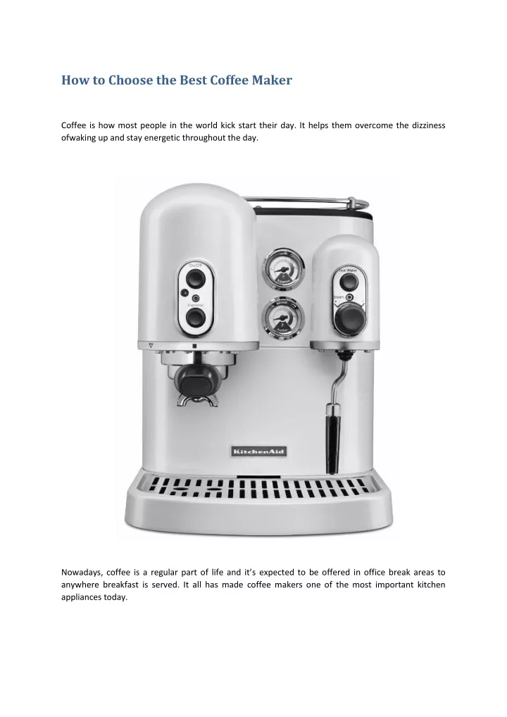 how to choose the best coffee maker