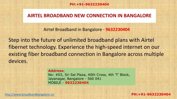 airtel broadband new connection in bangalore