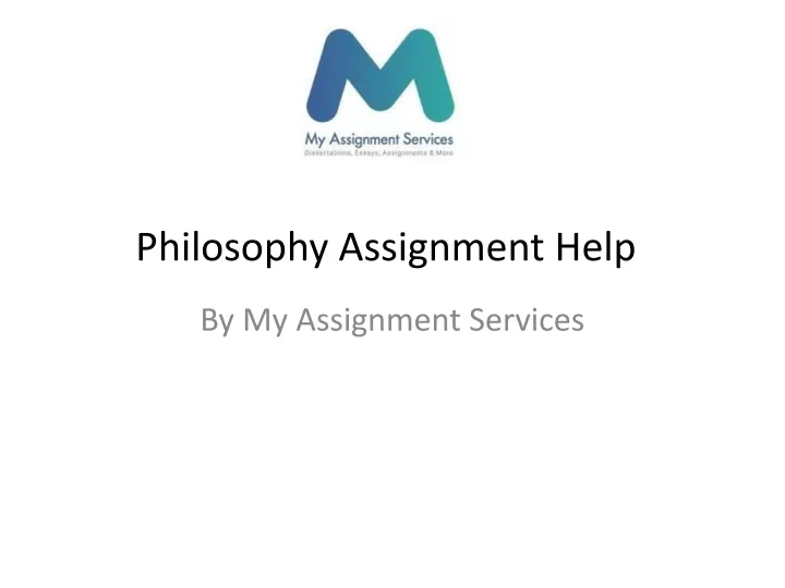 philosophy assignment help