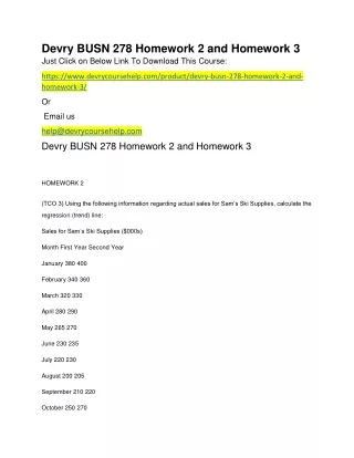 devry busn 278 homework 2 and homework 3 just