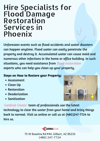 Hire Specialists for Flood Damage Restoration Services in Phoenix