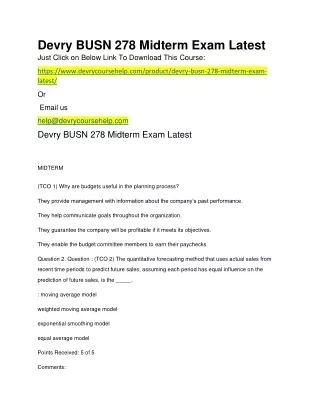 devry busn 278 midterm exam latest just click