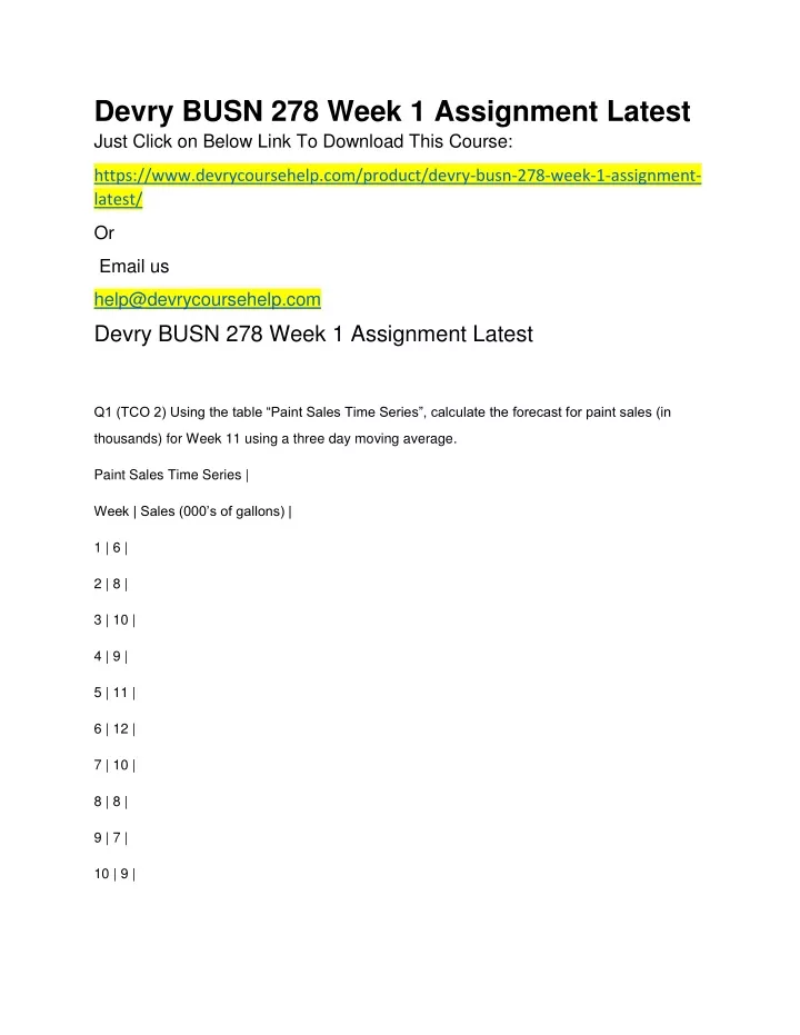 devry busn 278 week 1 assignment latest just