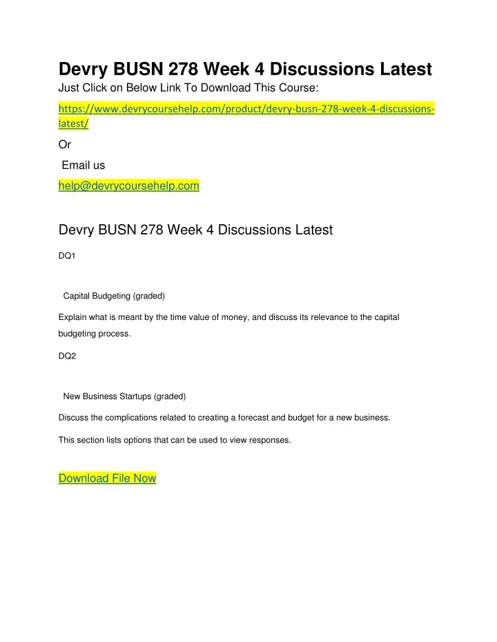 devry busn 278 week 4 discussions latest just