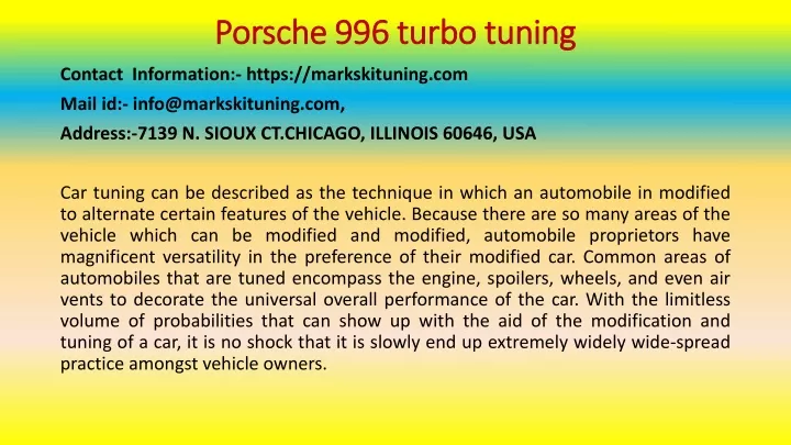 porsche 996 turbo tuning