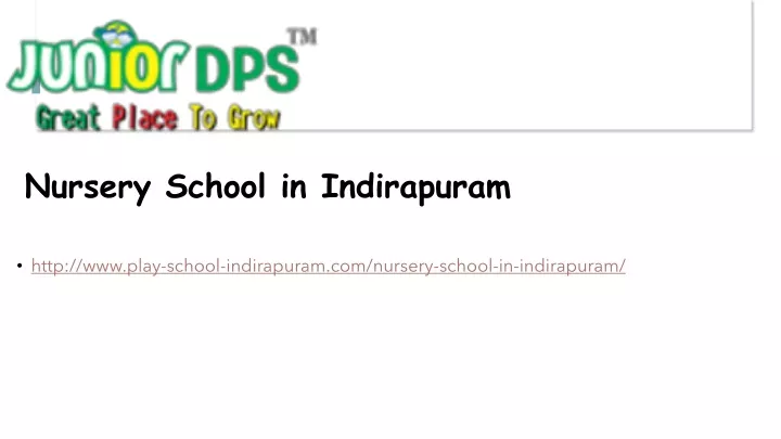 nursery school in indirapuram