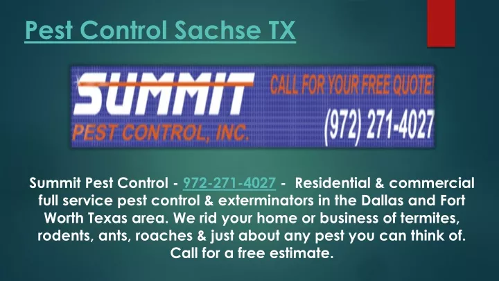 pest control sachse tx