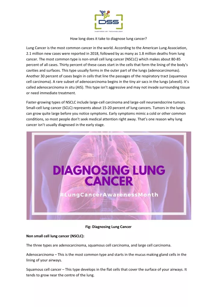 how long does it take to diagnose lung cancer