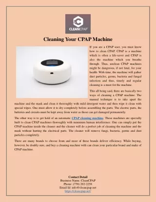 Cleaning Your CPAP Machine