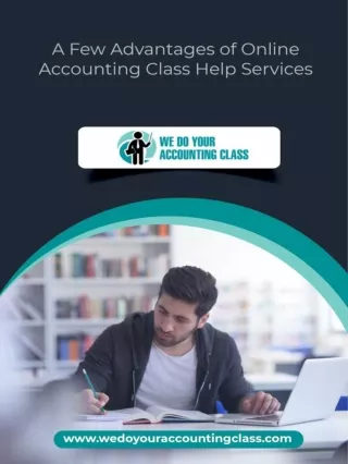 A Few Advantages of Online Accounting Class Help Services