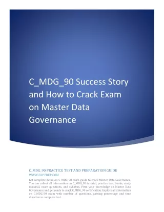 C_MDG_90 Success Story and How to Crack Exam on Master Data Governance