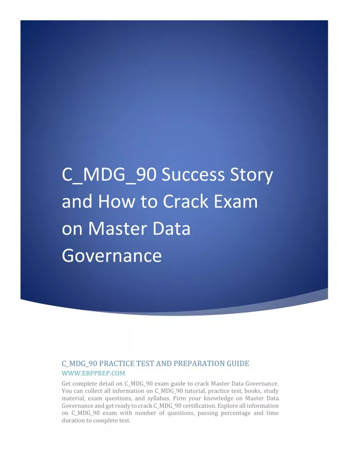 c mdg 90 success story and how to crack exam