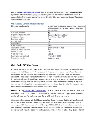 how to use quickbooks live chat support for error