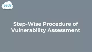 step wise procedure of vulnerability assessment