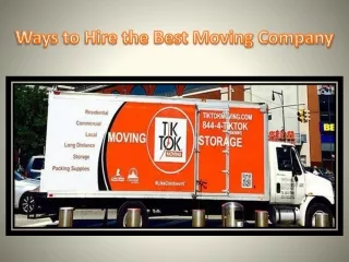 Ways to Hire the Best Moving Company