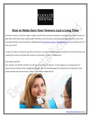 How to Make Sure Your Veneers Last a Long Time