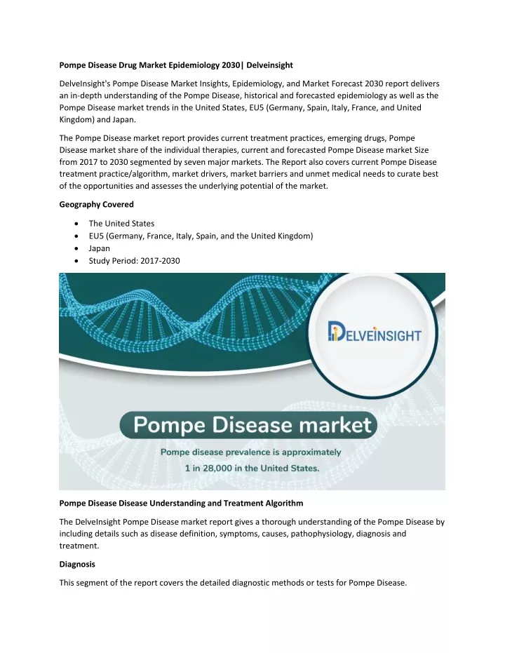 pompe disease drug market epidemiology 2030