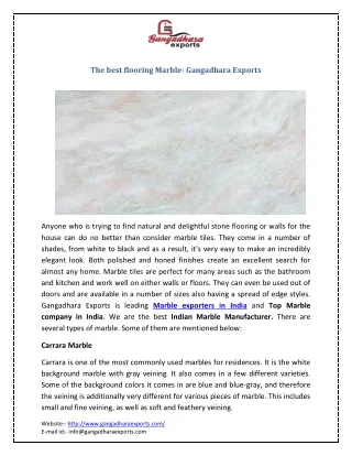 The best flooring Marble- Gangadhara Exports