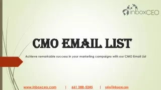 Achieve remarkable success in your marketing campaigns with our CMO Email List