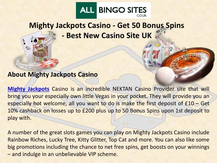 mighty jackpots casino get 50 bonus spins best