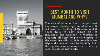 Best month to visit Mumbai and why?