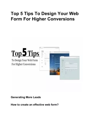 top 5 tips to design your web form for higher