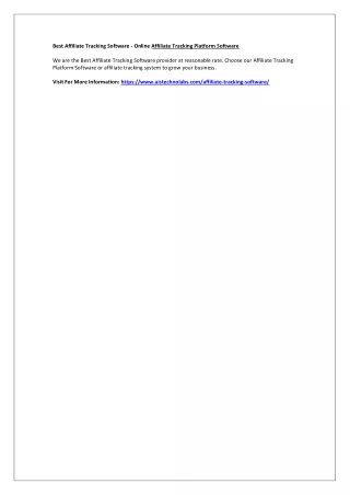 best affiliate tracking software online affiliate