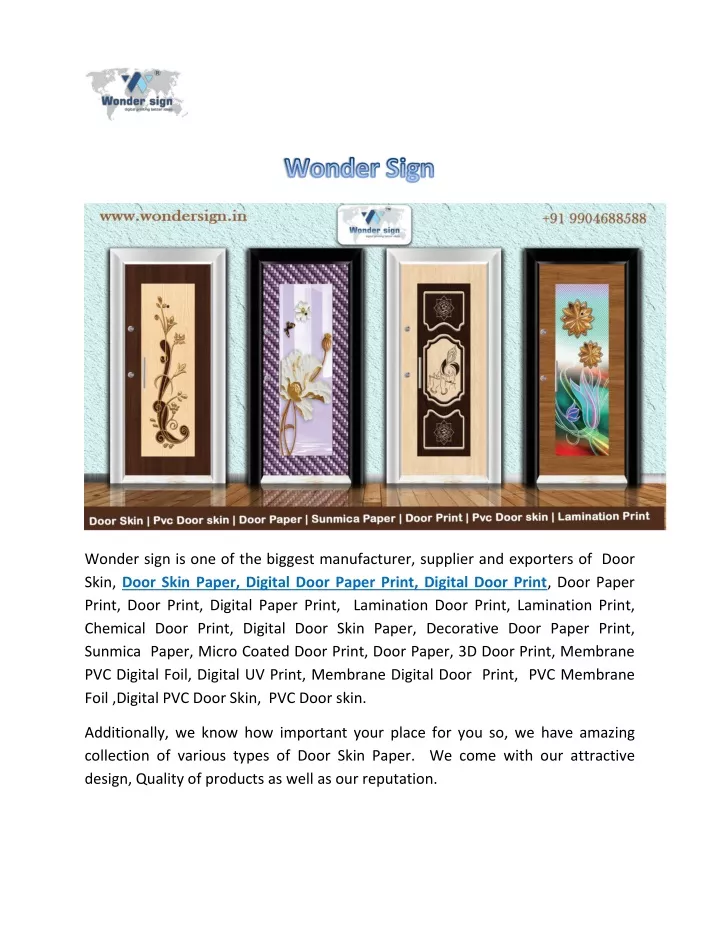 wonder sign is one of the biggest manufacturer