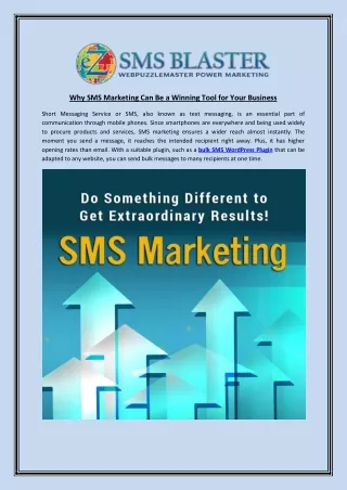 Why SMS Marketing Can Be a Winning Tool for Your Business