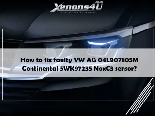 how to fix faulty vw ag 04l907805m continental 5wk97235 noxc3 sensor