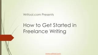 How to get started Freelance Writng