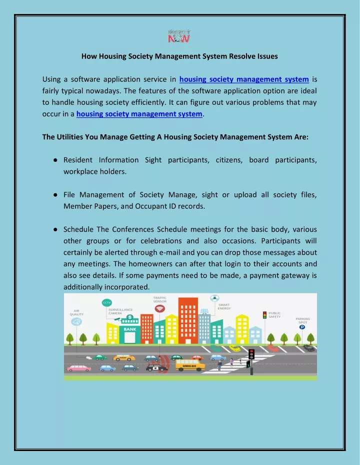 how housing society management system resolve