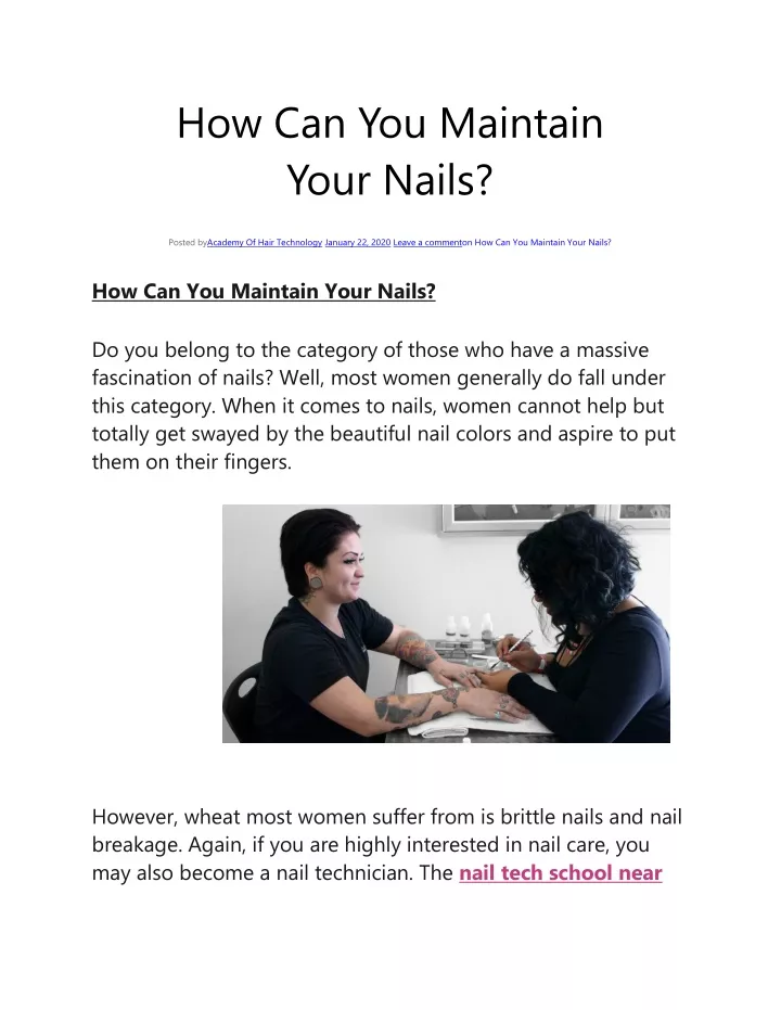 how can you maintain your nails