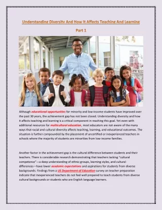 although educational opportunities for minority