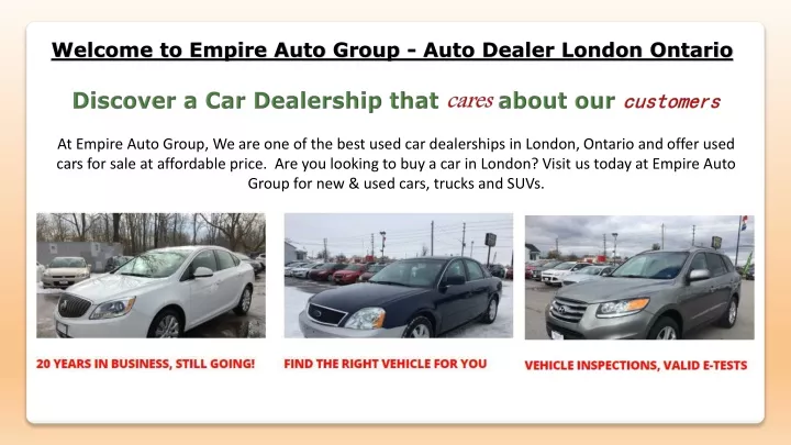 welcome to empire auto group auto dealer london