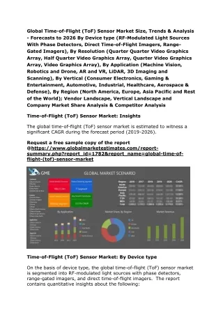 global time of flight tof sensor market size
